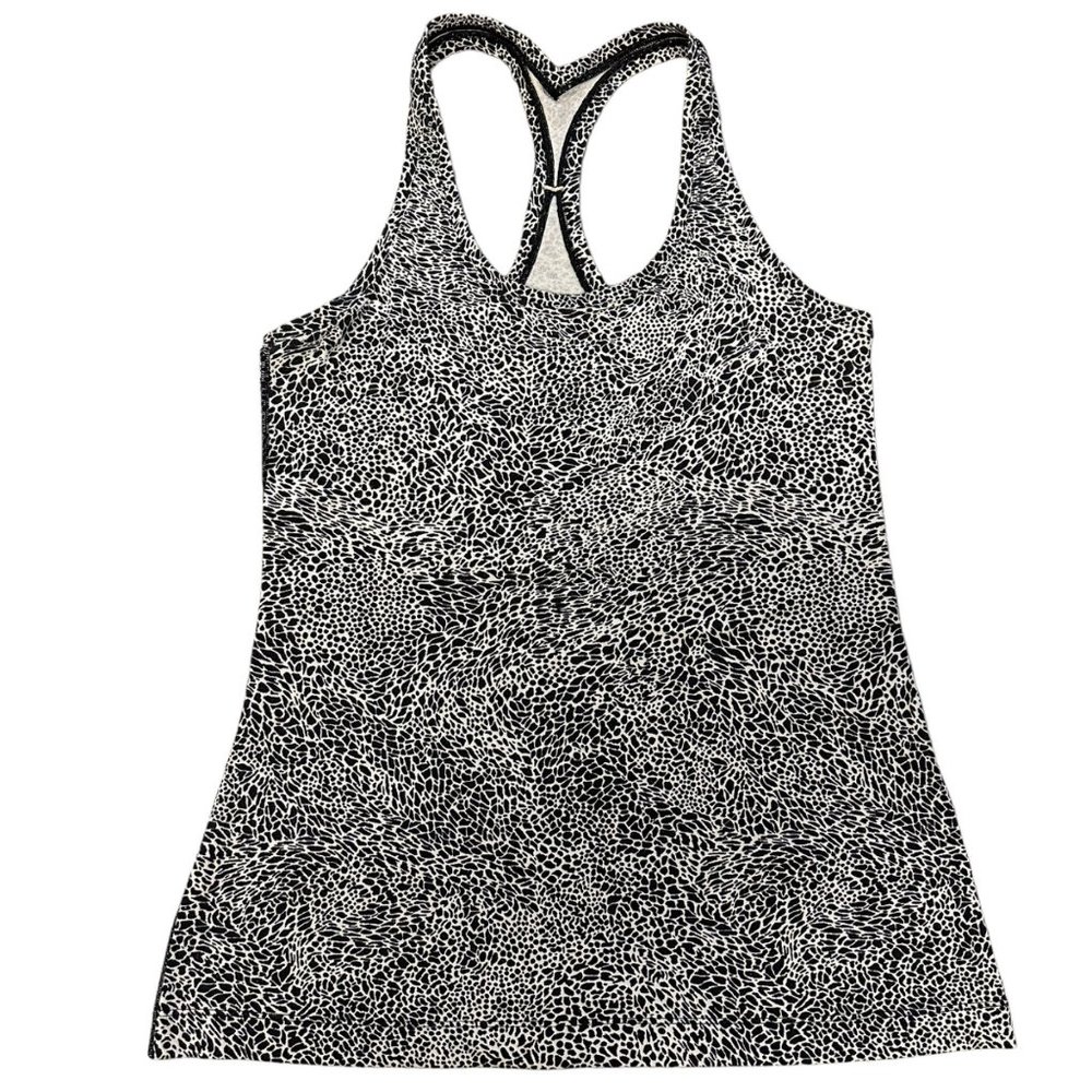 LuluLemon Cool Racer back‎ II in Breaker White Black Light Luon Size 8